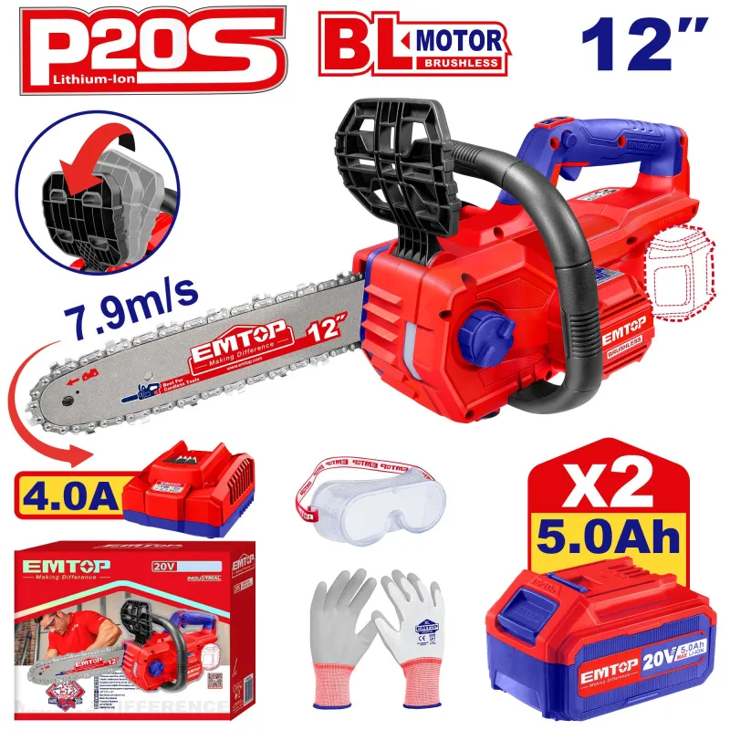 اره زنجیری شارژی 30 سانتی Emtop مدل ELGA20128