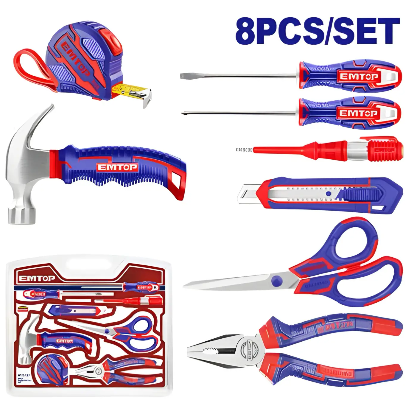 ست 8 پارچه ابزار دستی Emtop مدل EHTS01081