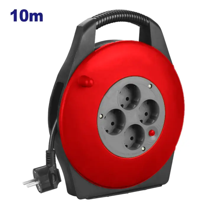 چند راهی برق قرقره‌ای 10 متری Emtop مدل EMEJ8375