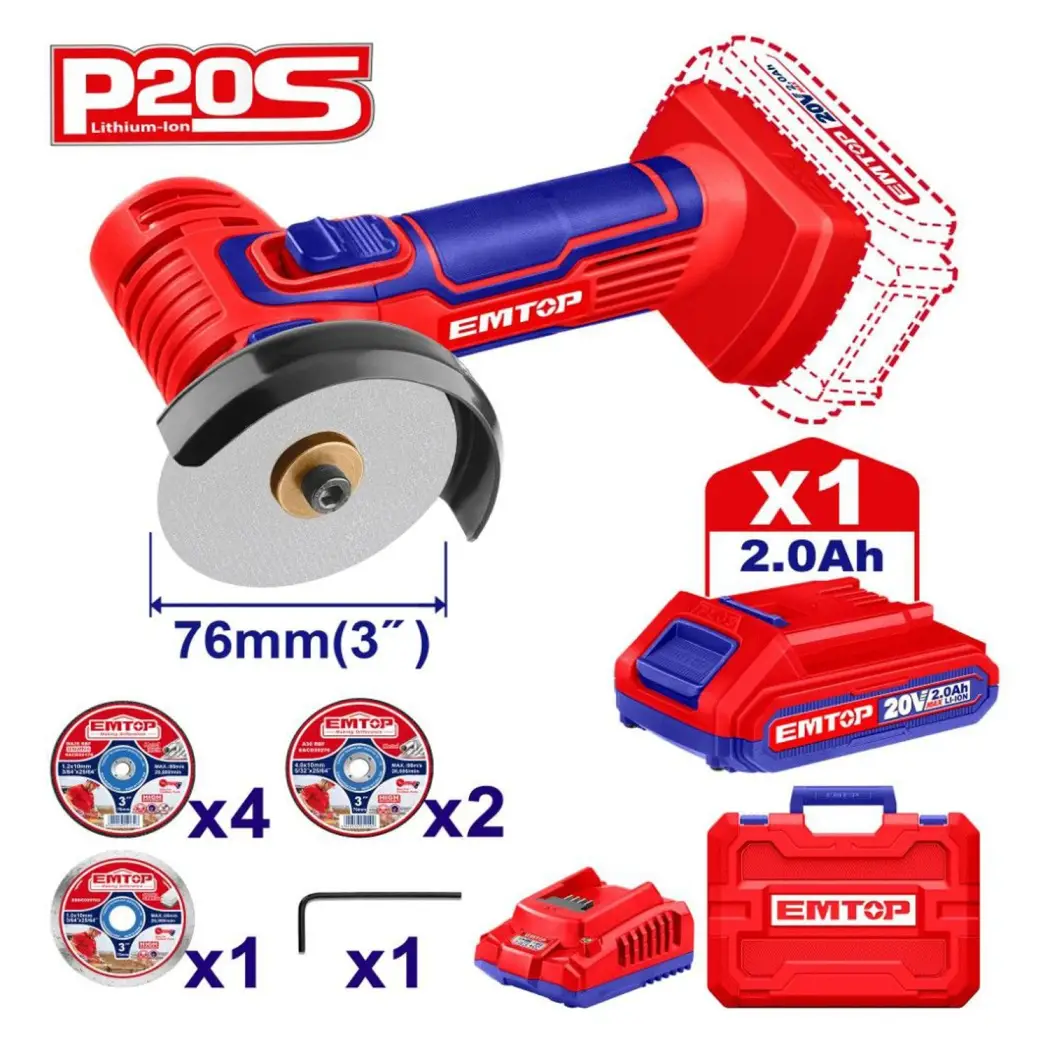 مینی فرز شارژی Emtop مدل ELAG76017