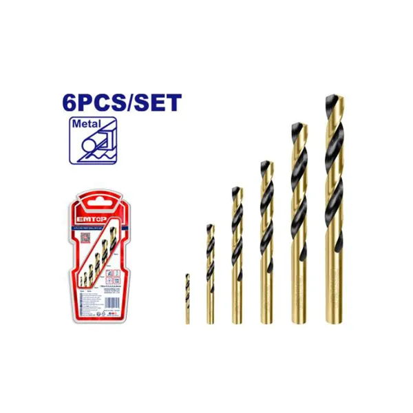 مجموعه 6 عددی مته HSS آهن Emtop مدل ETDBB11065
