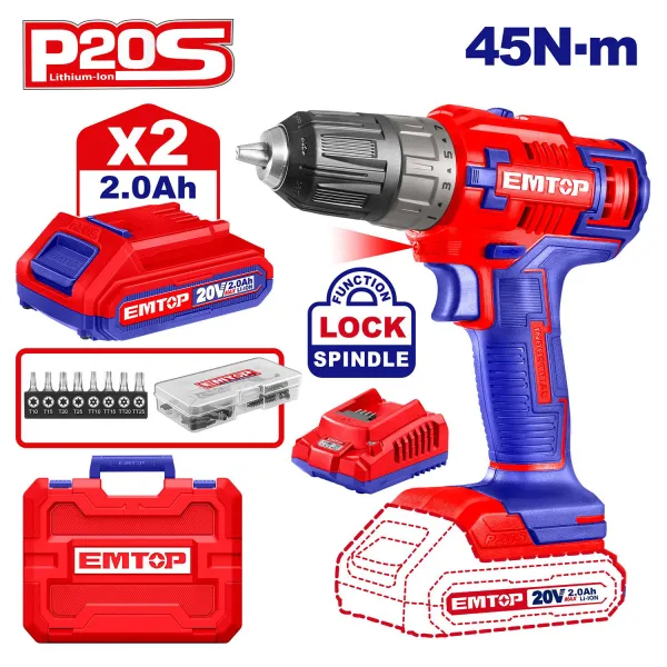 دریل شارژی 20 ولت Emtop مدل ECDL200528