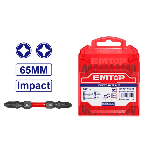 نوک پیچ گوشتی دو سر چهارسو بسته 10 عددی امتاپ مدل ESBTMPH233