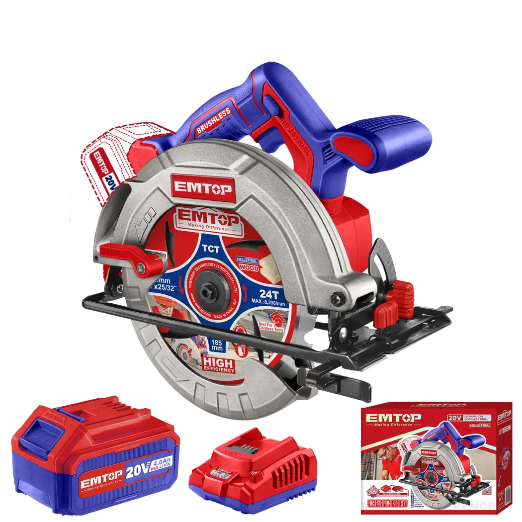 اره گردبر 185 میلی متر براش لس Emtop مدل ELCS18511