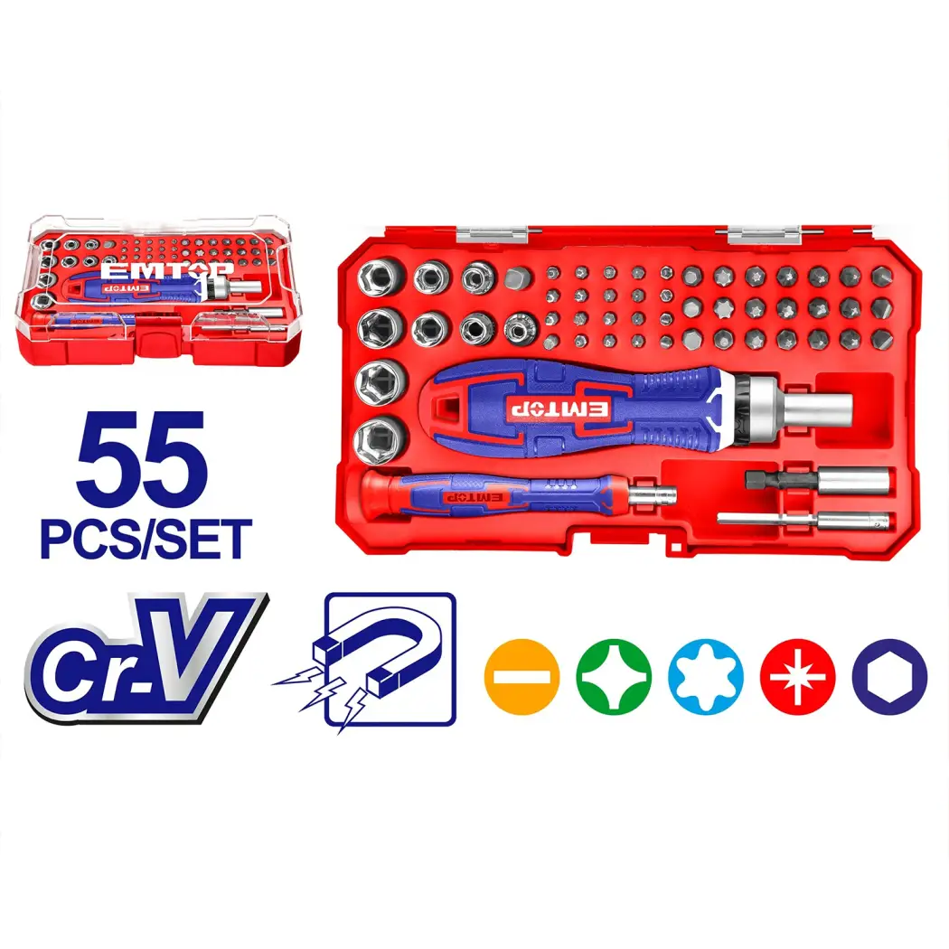 ست 55 تکه سری پیچ‌گوشتی امتاپ مدل EBST05502