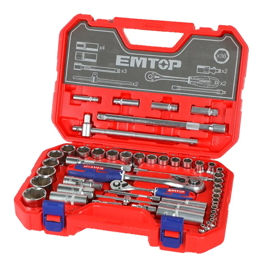 جعبه 51 پارچه سوکت 14″ و 12″ Emtop مدل ESKT42511
