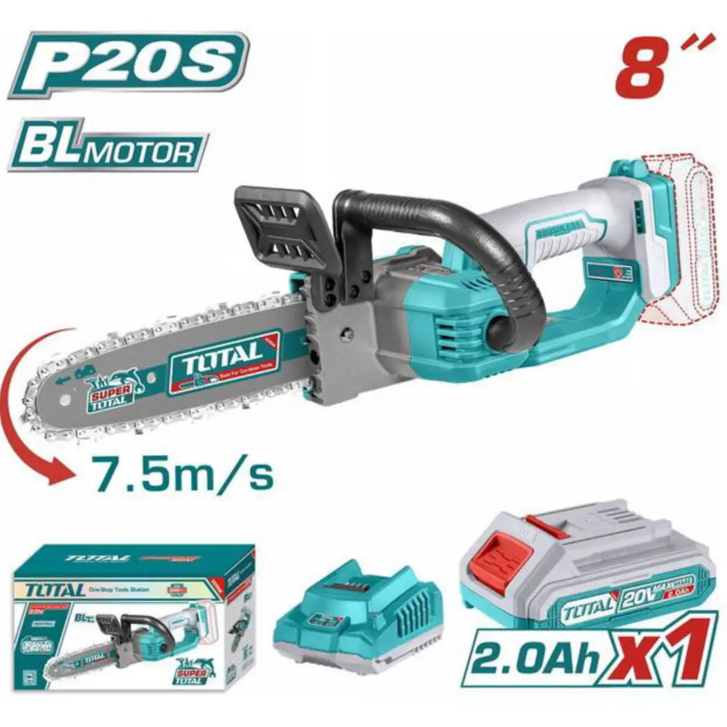 اره زنجیری شارژی براشلس 20 ولت توتال مدل TGSLI20851