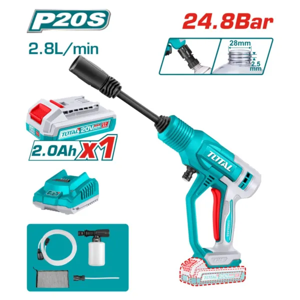 کارواش شارژی صنعتی توتال مدل TPWLI20362