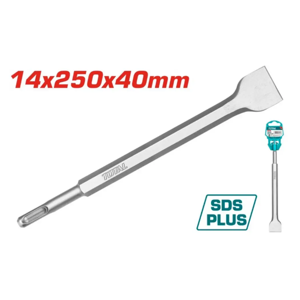 قلم تخریب SDS-Plus پهن 40 میلی‌متر صنعتی TOTAL مدل TAC15121412