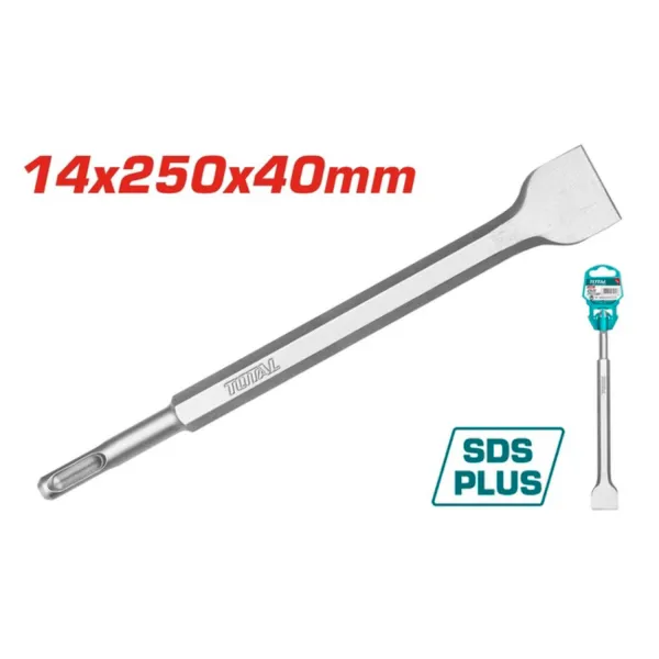 قلم تخریب SDS-Plus پهن 40 میلی‌متر صنعتی TOTAL مدل TAC15121412