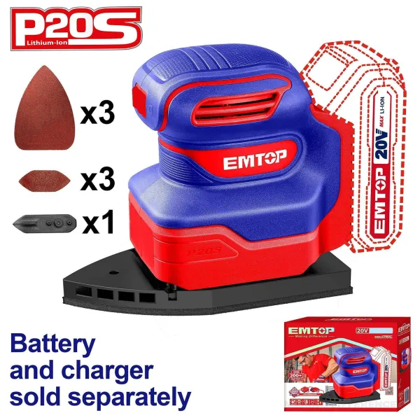 سنباده زن مثلثی بی‌سیم Emtop مدل ELPS2014