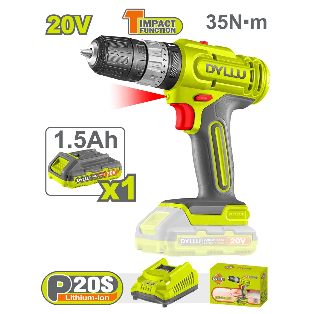 دریل شارژی چکشی 20 ولت دایلو مدل DTCDP521