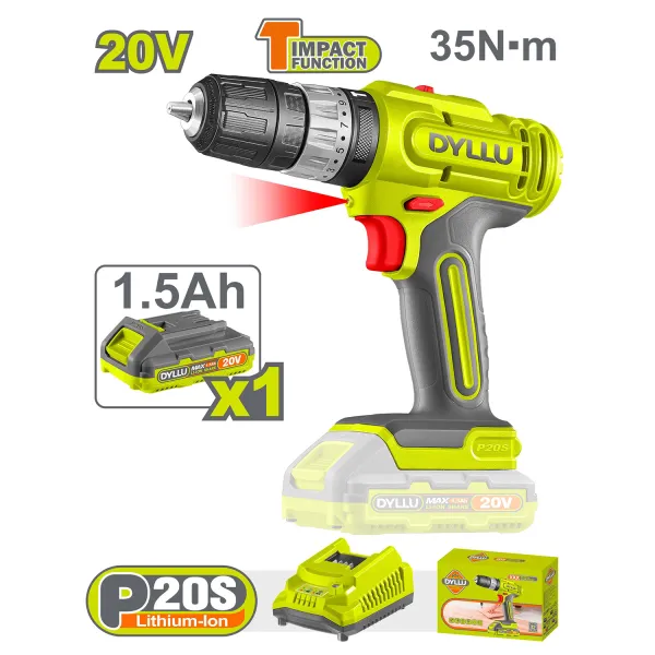 دریل شارژی چکشی 20 ولت دایلو مدل DTCDP521
